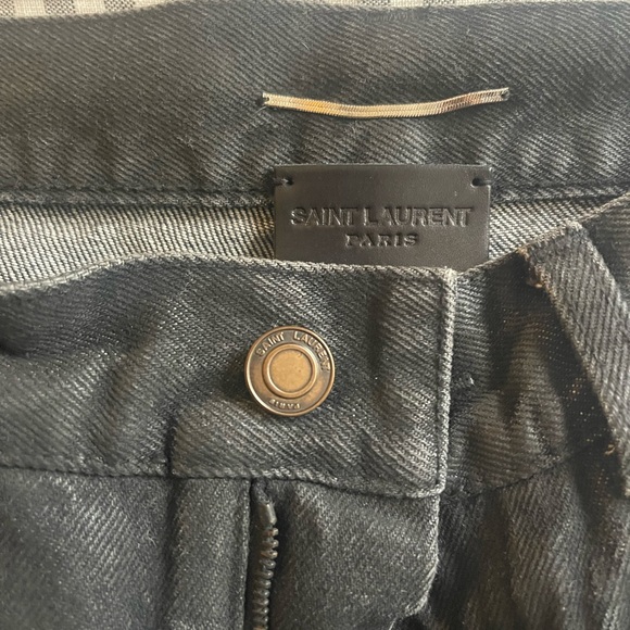 Saint Laurent 30x32 d02 M/SK-LW Waxed Denim Jeans - Picture 3 of 7